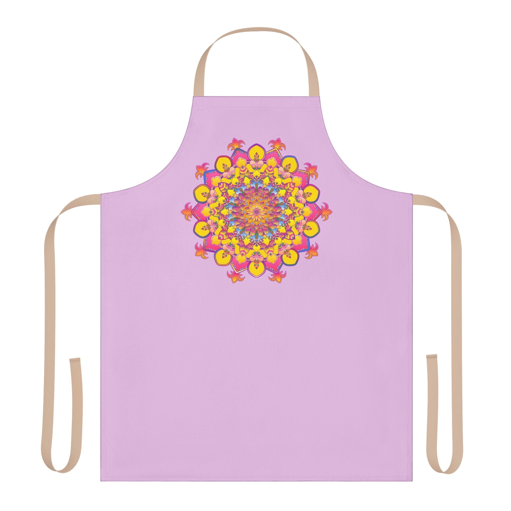 Lilac Mandala Apron - Hand Drawn Art All Over Prints - Blululi