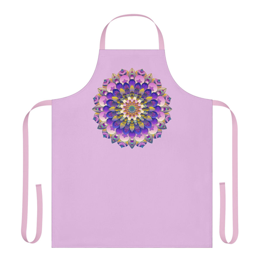 Lilac Mandala Apron - Hand - Drawn Art All Over Prints - Blululi