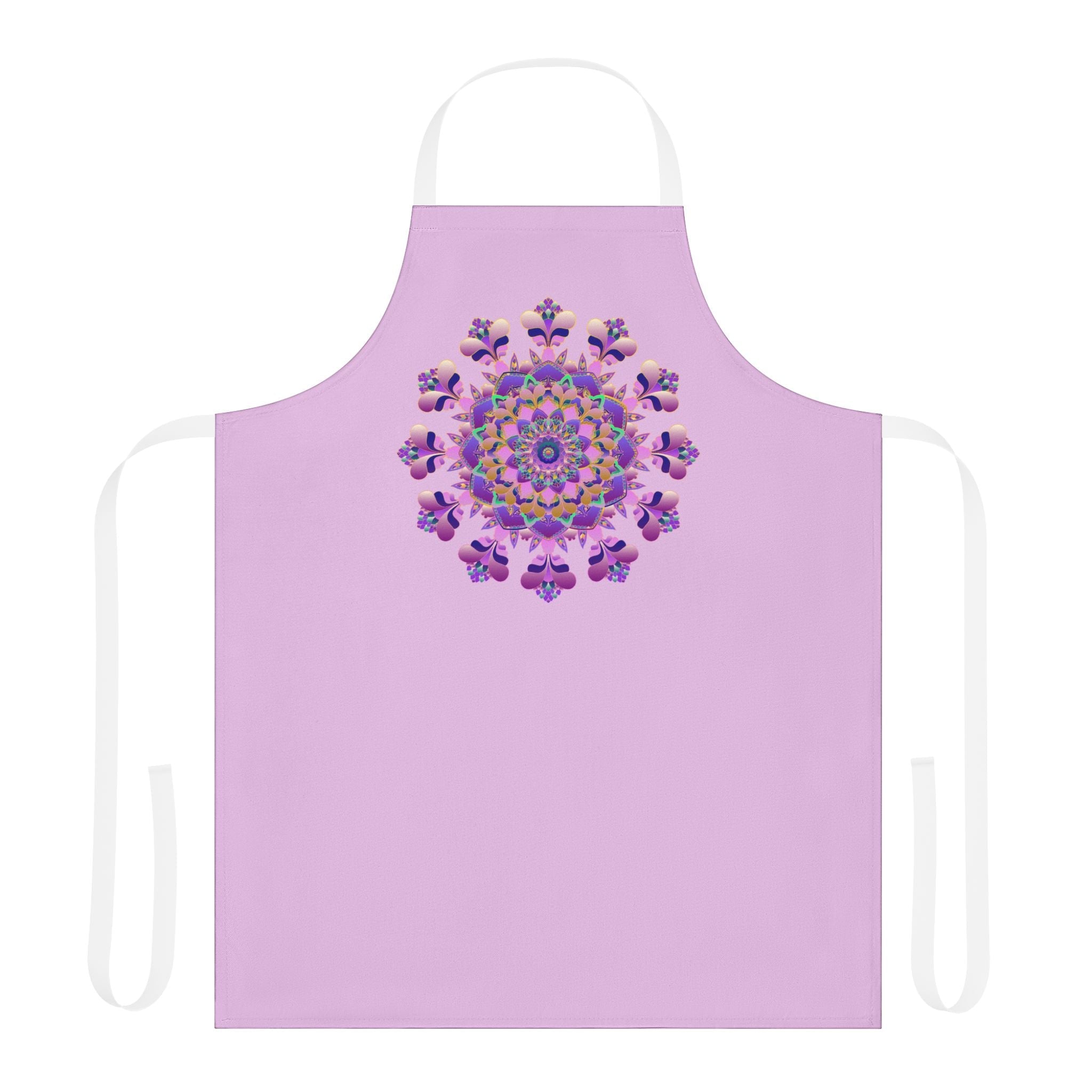 Lilac Mandala Apron - Hand Drawn Art All Over Prints - Blululi