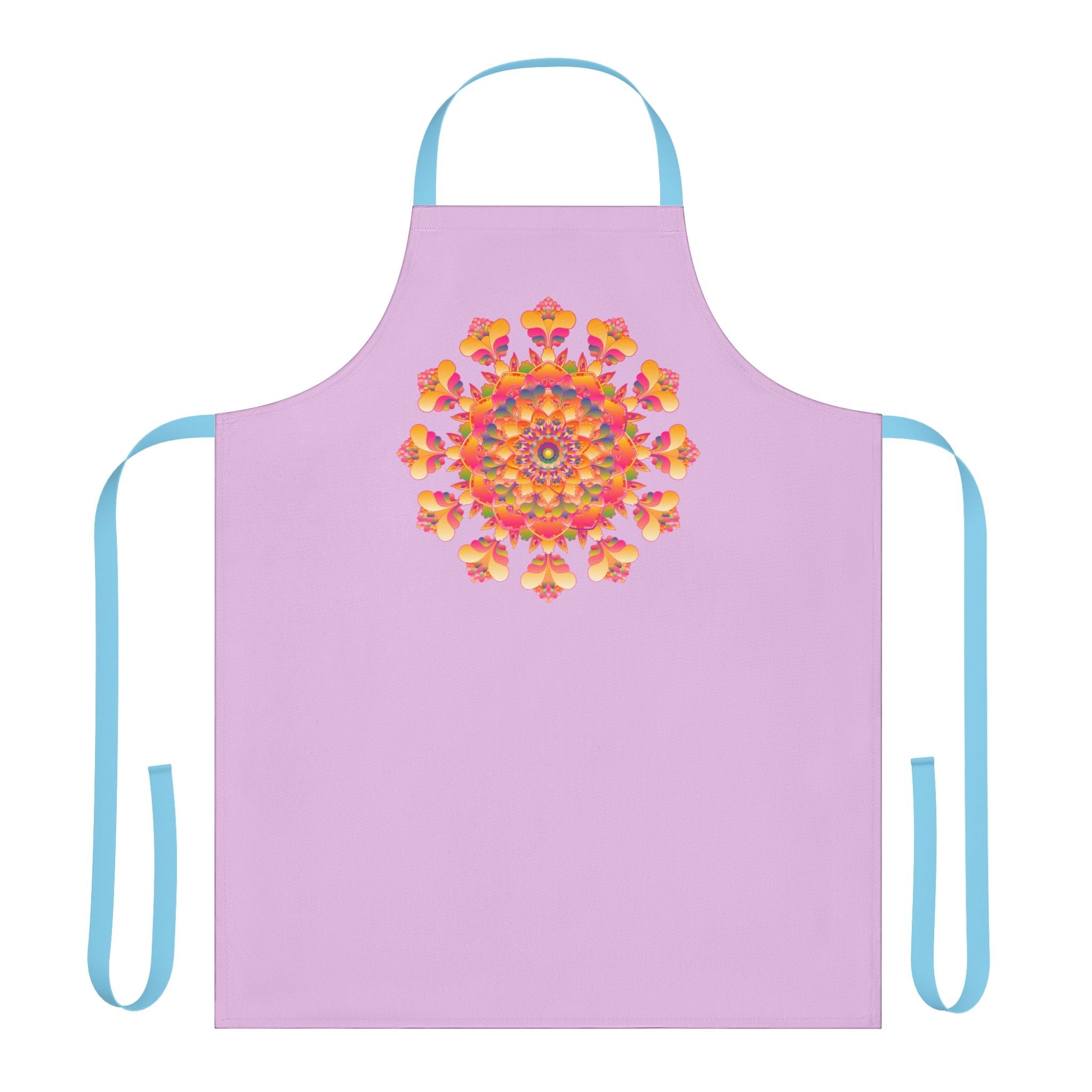Lilac Mandala Apron - Hand - Drawn Art All Over Prints - Blululi