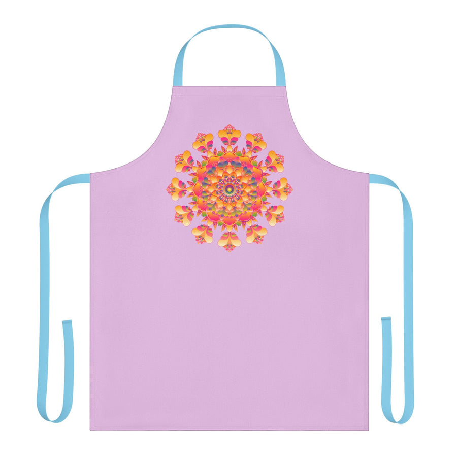 Lilac Mandala Apron - Hand - Drawn Art All Over Prints - Blululi