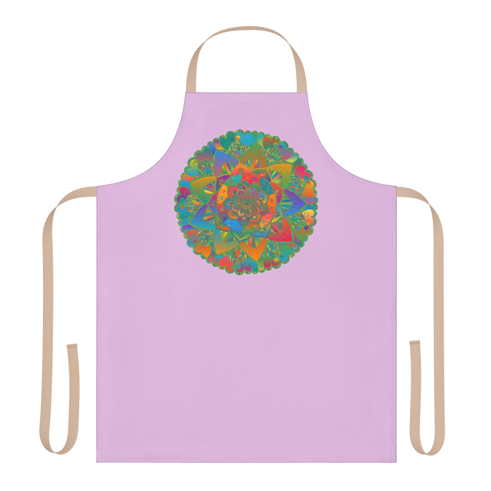 Lilac Mandala Apron - Hand Drawn Art All Over Prints - Blululi