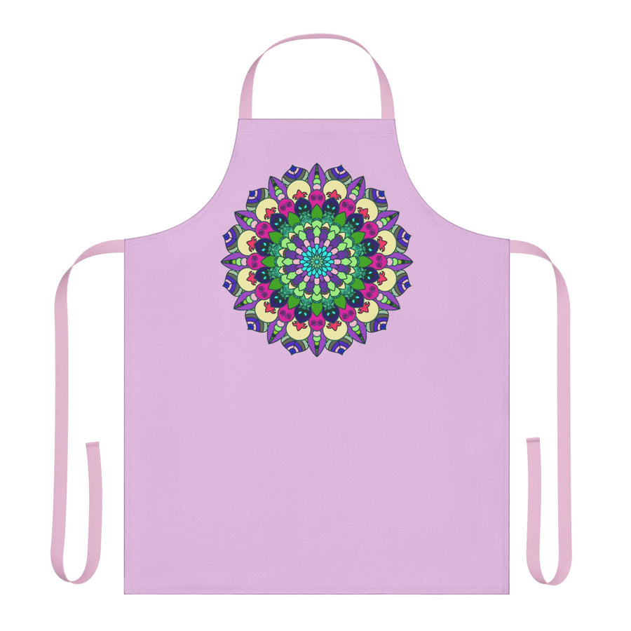Lilac Mandala Apron - Hand Drawn Art All Over Prints - Blululi