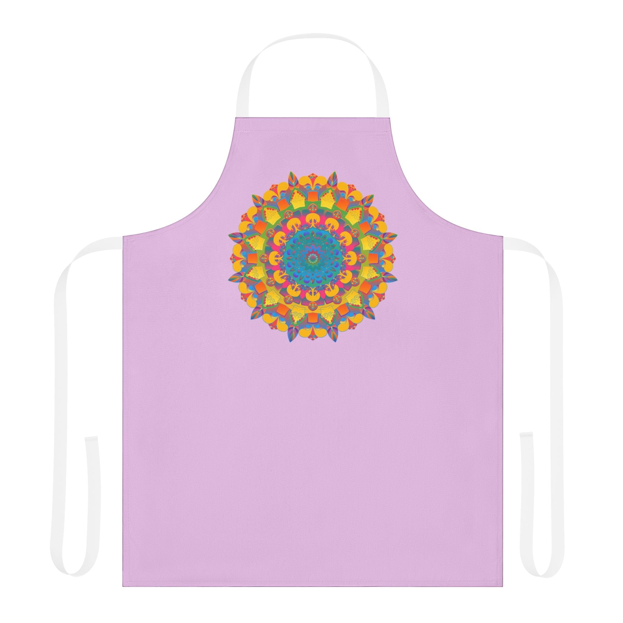Lilac Mandala Apron - Hand Drawn Art All Over Prints - Blululi