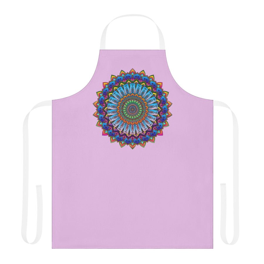 Lilac Mandala Apron - Hand - Drawn Art All Over Prints - Blululi