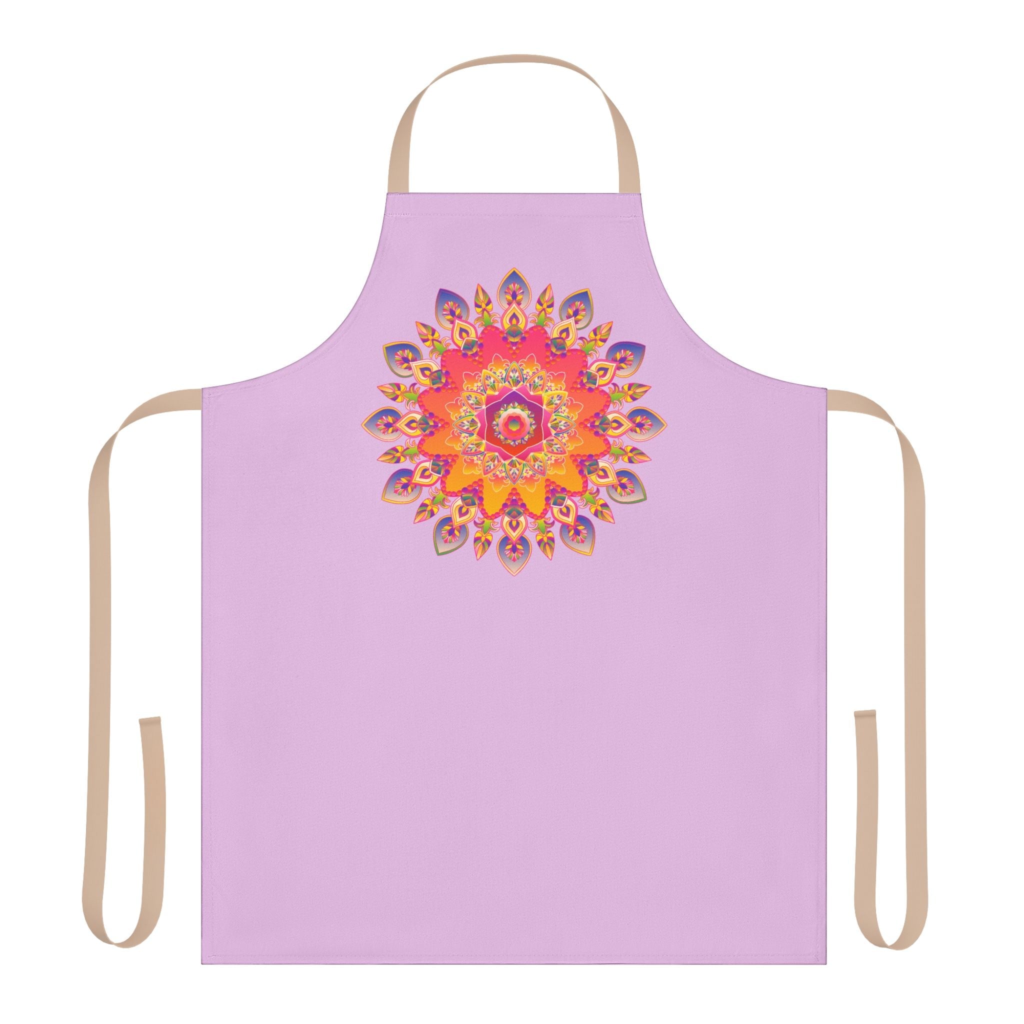 Lilac Mandala Apron - Hand Drawn Art All Over Prints - Blululi