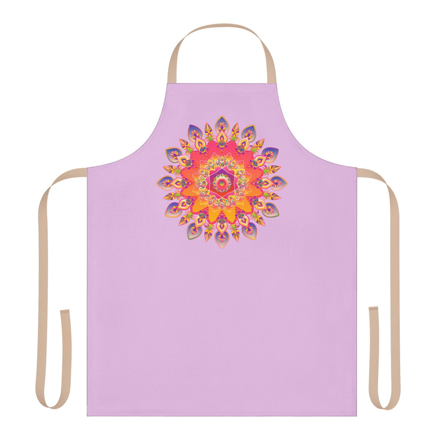 Lilac Mandala Apron - Hand Drawn Art All Over Prints - Blululi