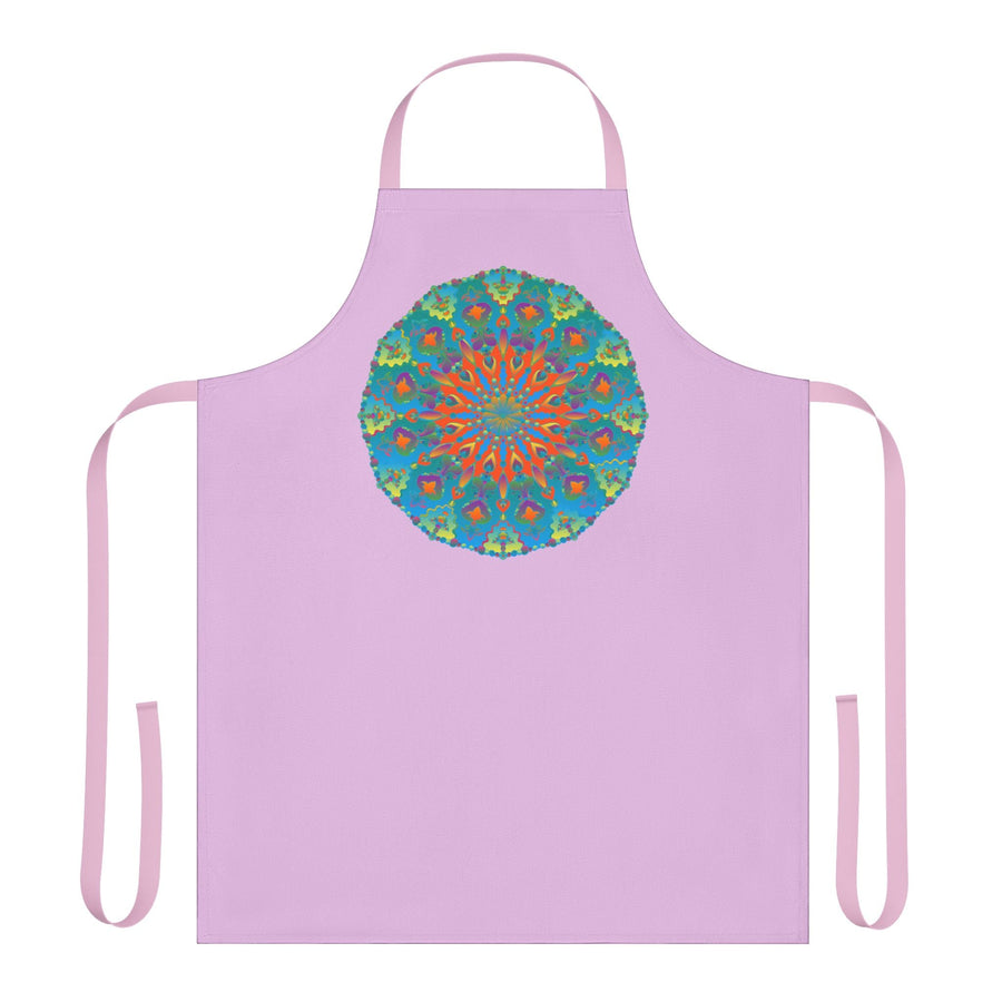 Lilac Mandala Apron - Hand Drawn Art All Over Prints - Blululi
