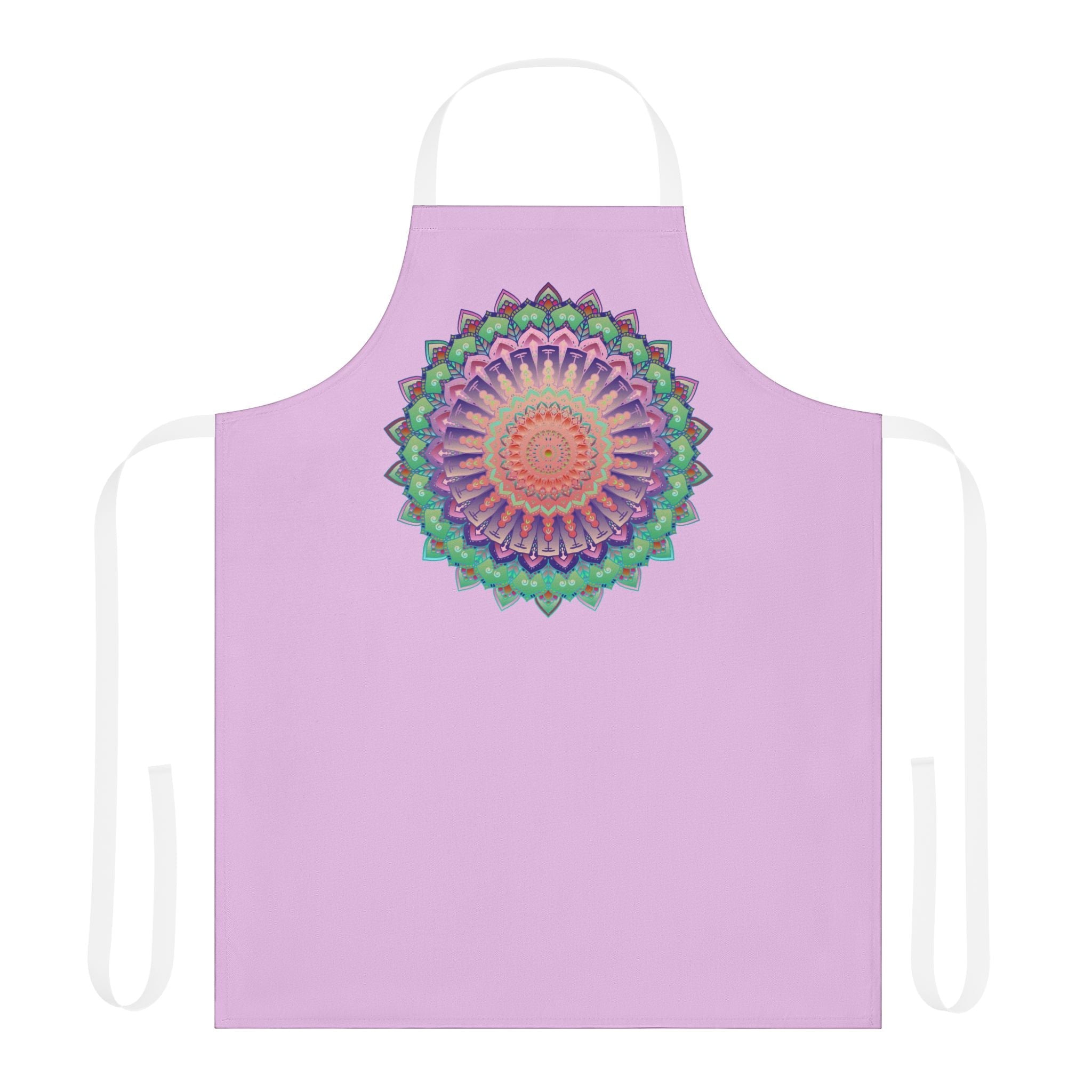 Lilac Mandala Apron - Hand Drawn Art All Over Prints - Blululi