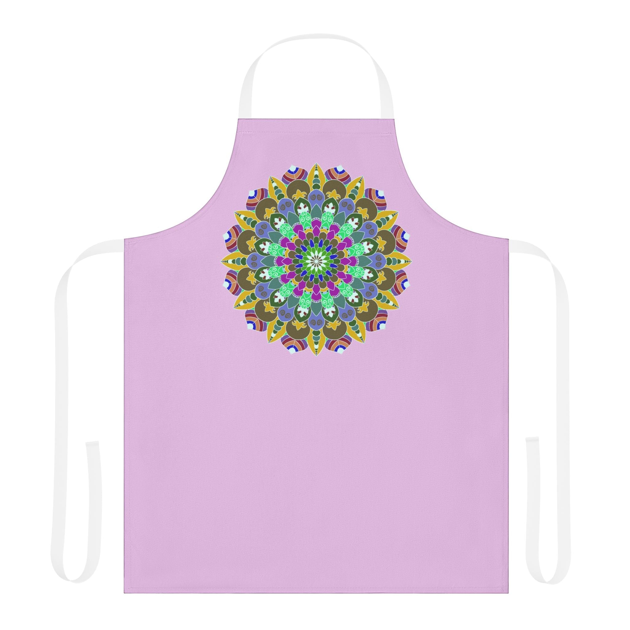 Lilac Mandala Apron - Hand Drawn Art All Over Prints - Blululi