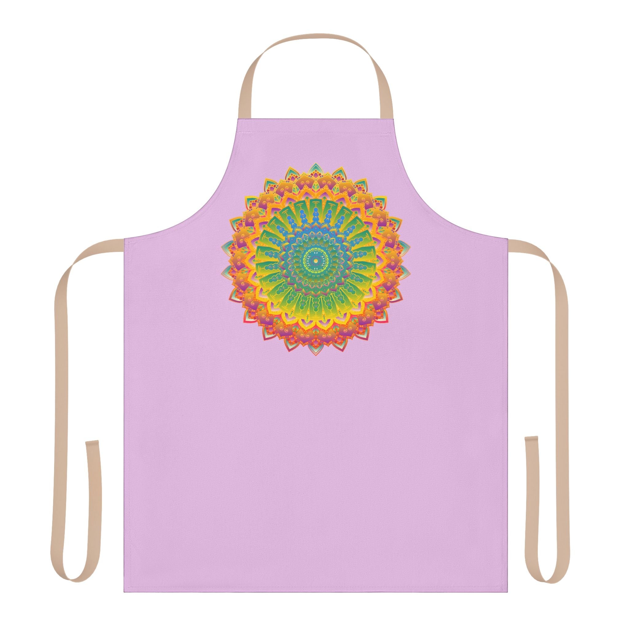 Lilac Mandala Apron - Hand Drawn Art All Over Prints - Blululi