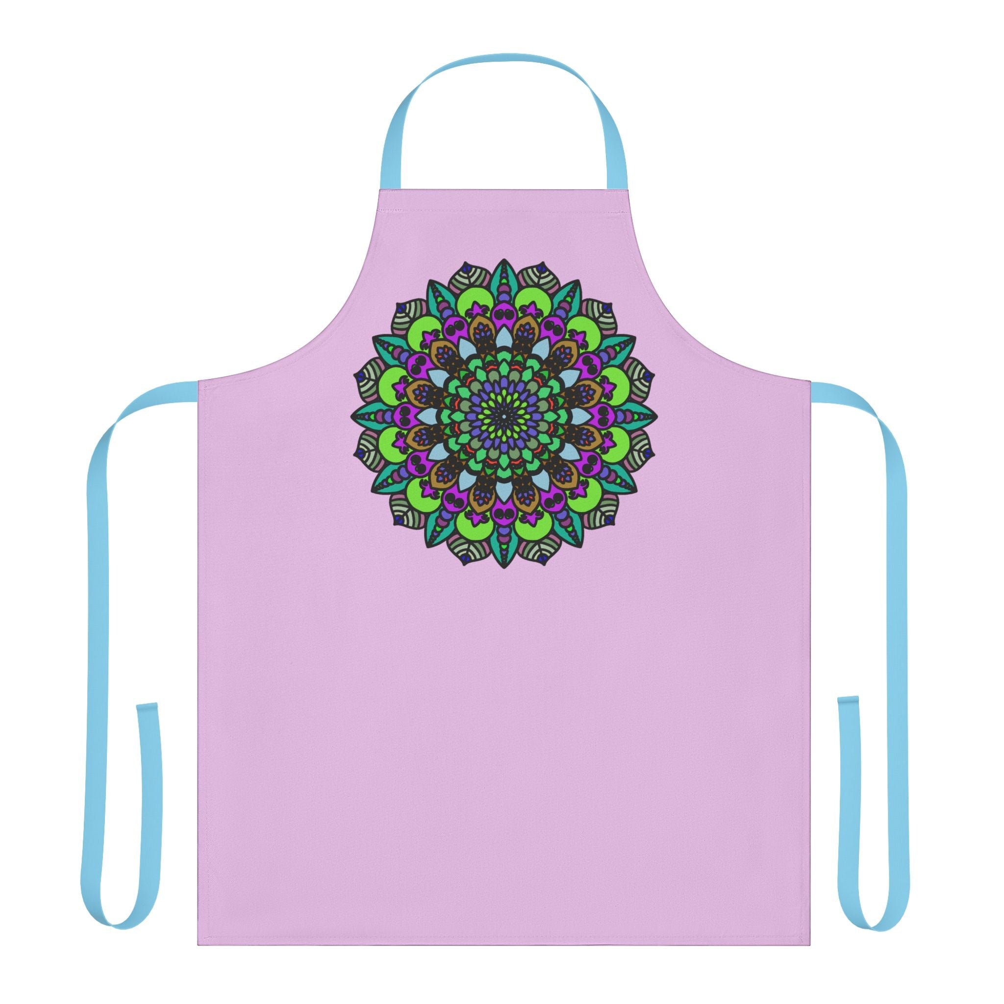 Lilac Mandala Apron - Hand Drawn Art All Over Prints - Blululi
