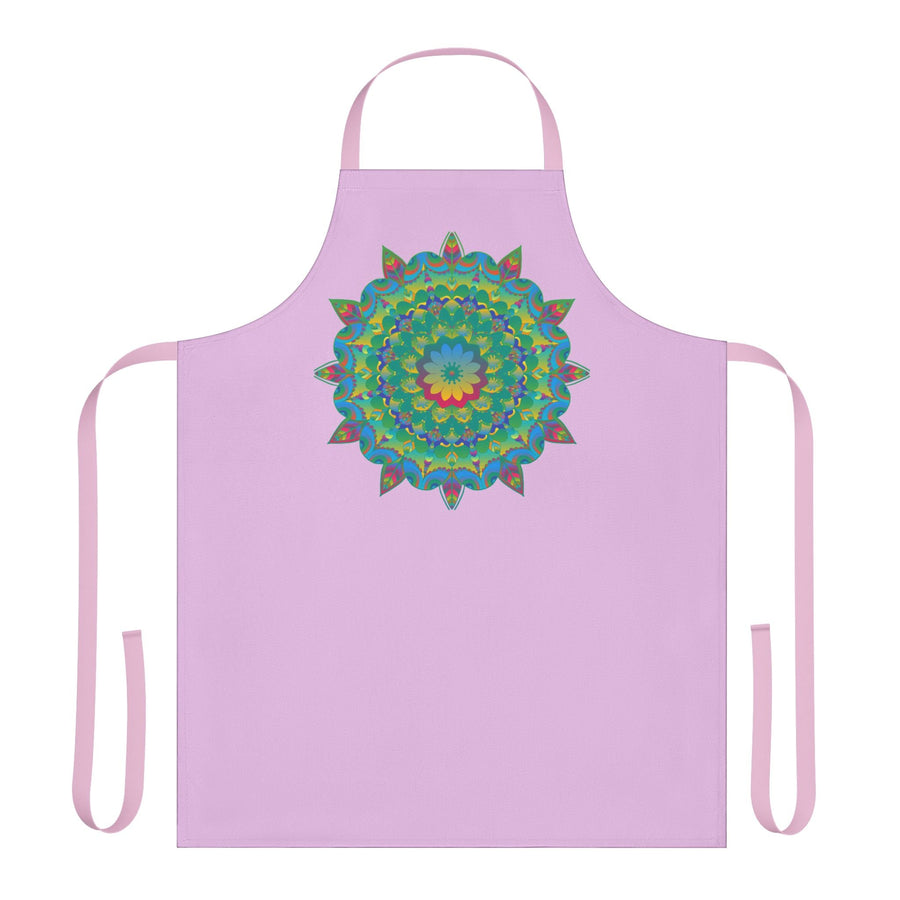 Lilac Mandala Apron - Hand Drawn Art Kitchen All Over Prints - Blululi