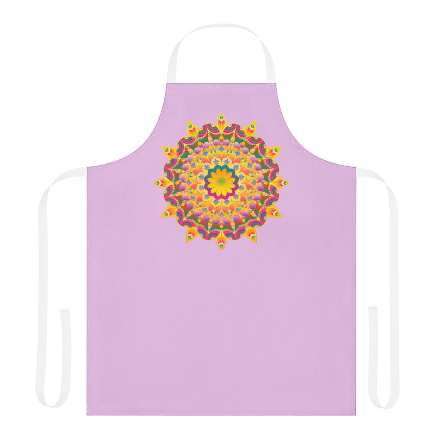 Lilac Mandala Apron - Hand - Drawn Art Kitchen Wear All Over Prints - Blululi