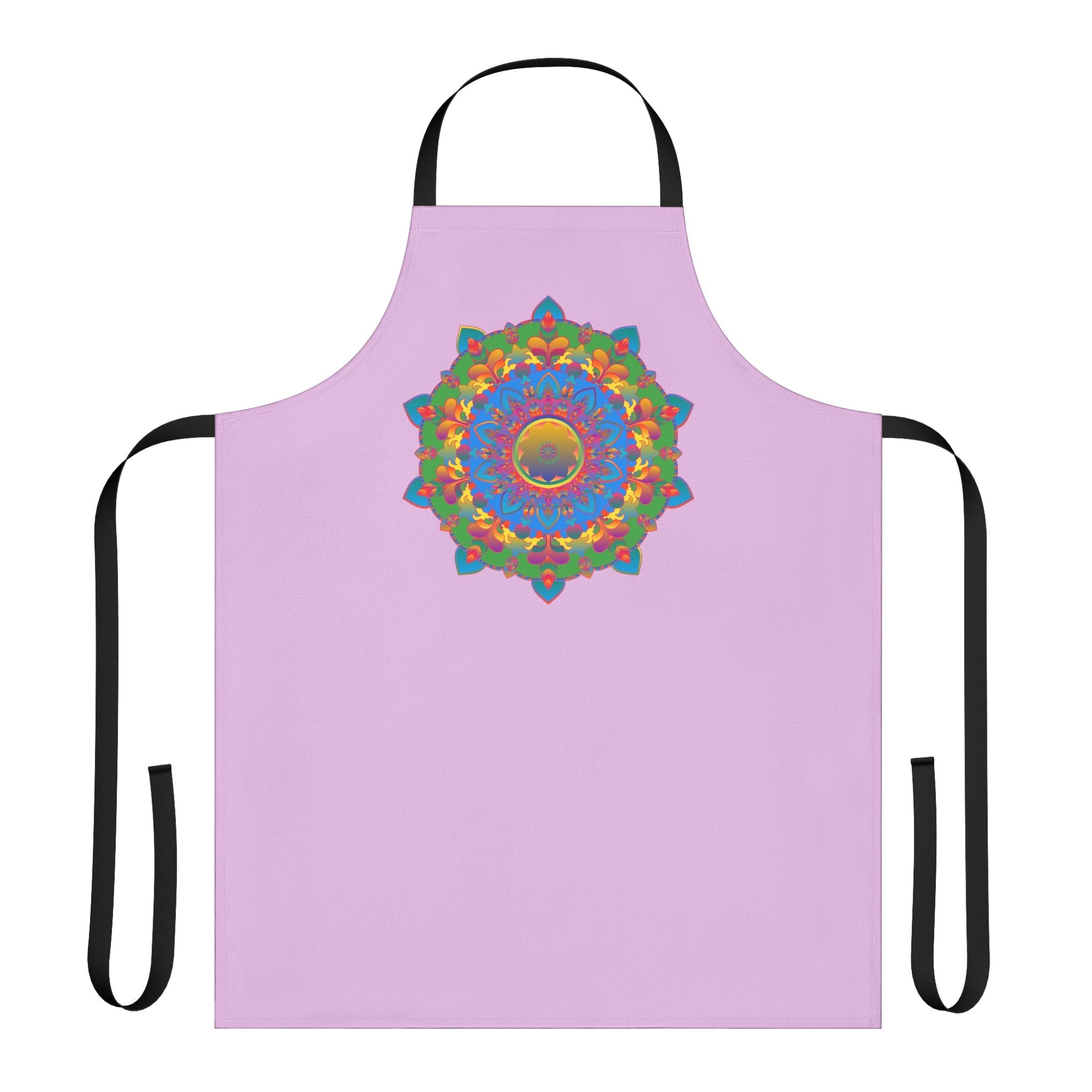Lilac Mandala Apron - Hand Drawn Floral Art All Over Prints - Blululi