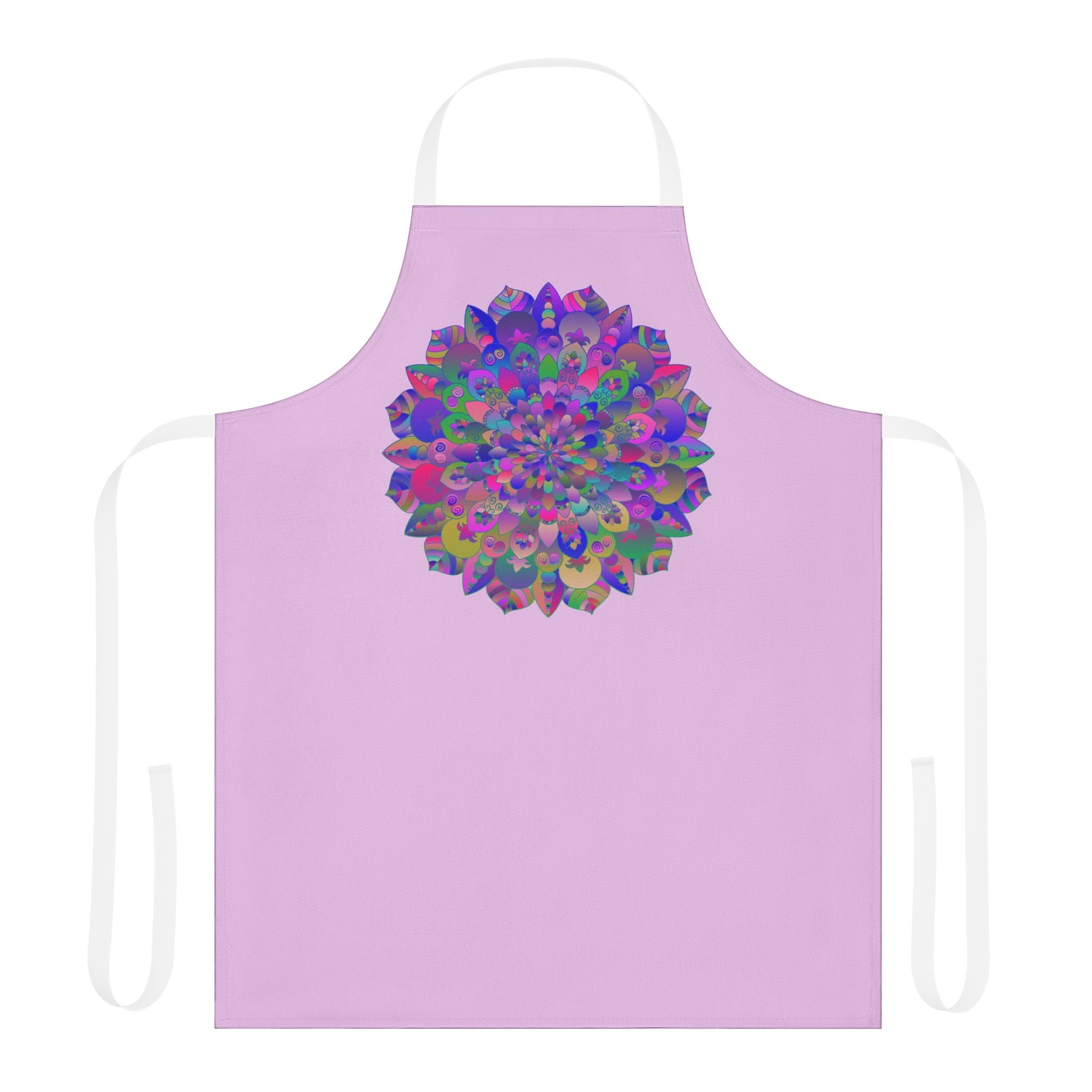 Lilac Mandala Apron - Psychedelic Art Kitchen All Over Prints - Blululi