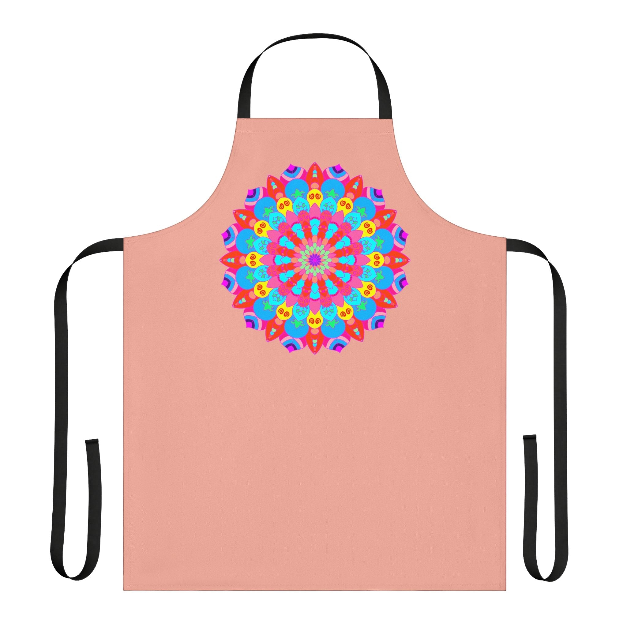 Mandala Apron - Hand - Drawn Art, Apricot All Over Prints - Blululi
