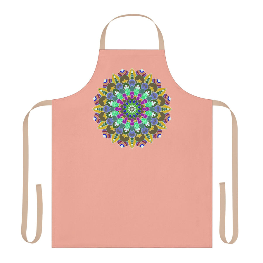 Mandala Art Apron - Apricot & Black All Over Prints - Blululi