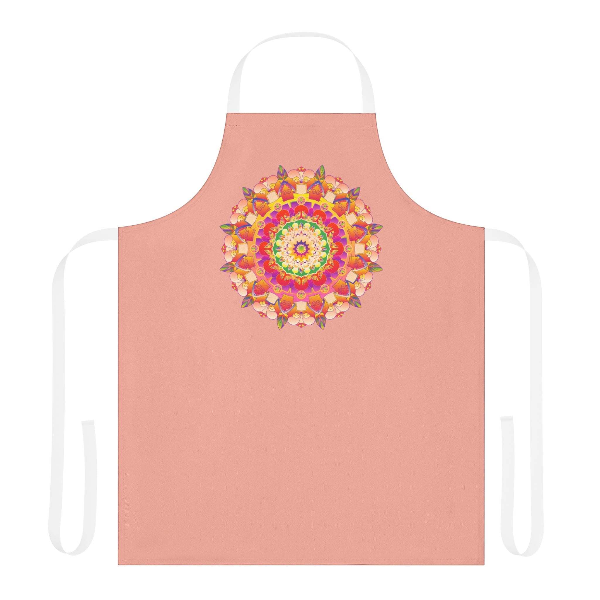 Mandala Art Apron - Apricot & Black All Over Prints - Blululi
