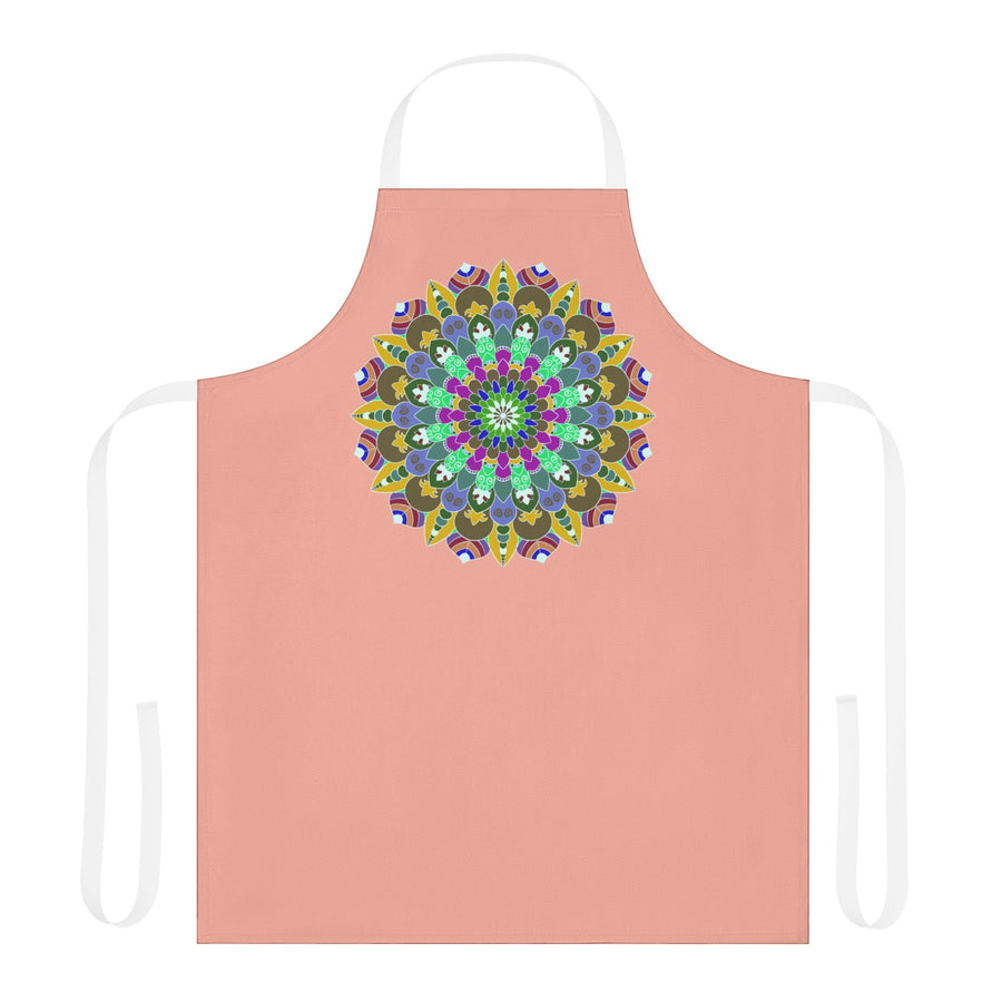 Mandala Art Apron - Apricot & Black All Over Prints - Blululi