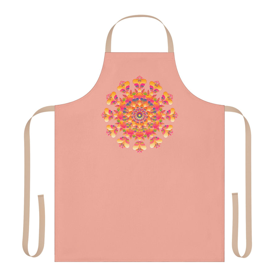 Mandala Art Apron - Apricot & Colorful All Over Prints - Blululi