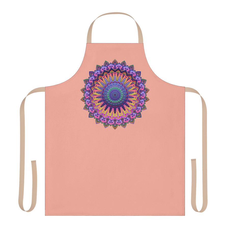 Mandala Art Apron - Apricot & Colorful All Over Prints - Blululi