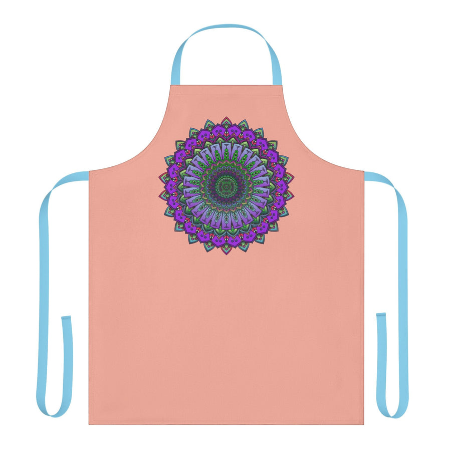 Mandala Art Apron - Apricot - Hand Drawn All Over Prints - Blululi