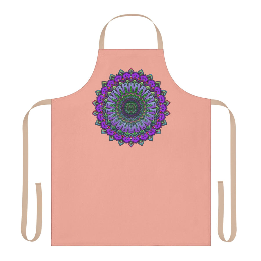 Mandala Art Apron - Apricot - Hand Drawn All Over Prints - Blululi
