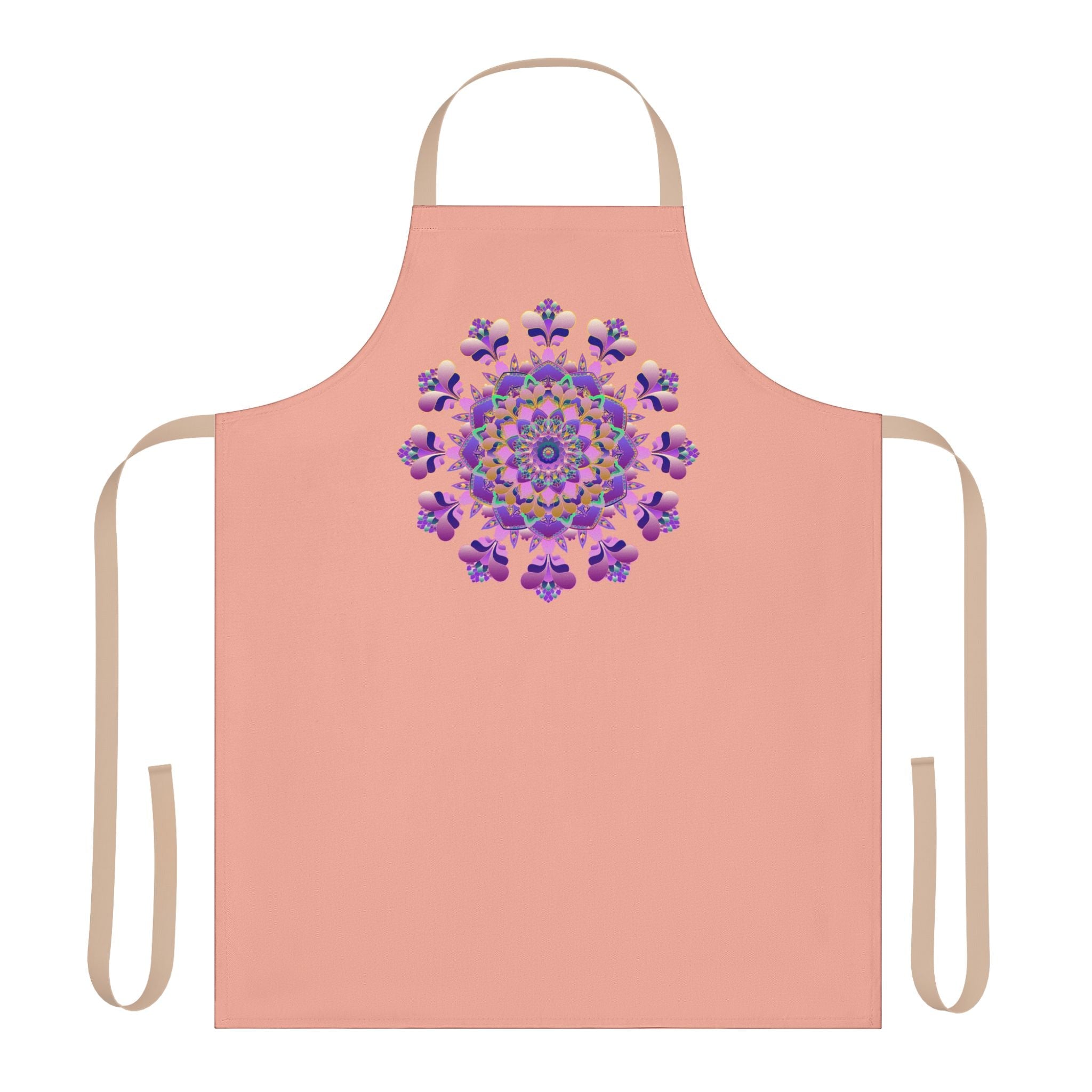 Mandala Art Apron - Apricot, Hand - Drawn All Over Prints - Blululi