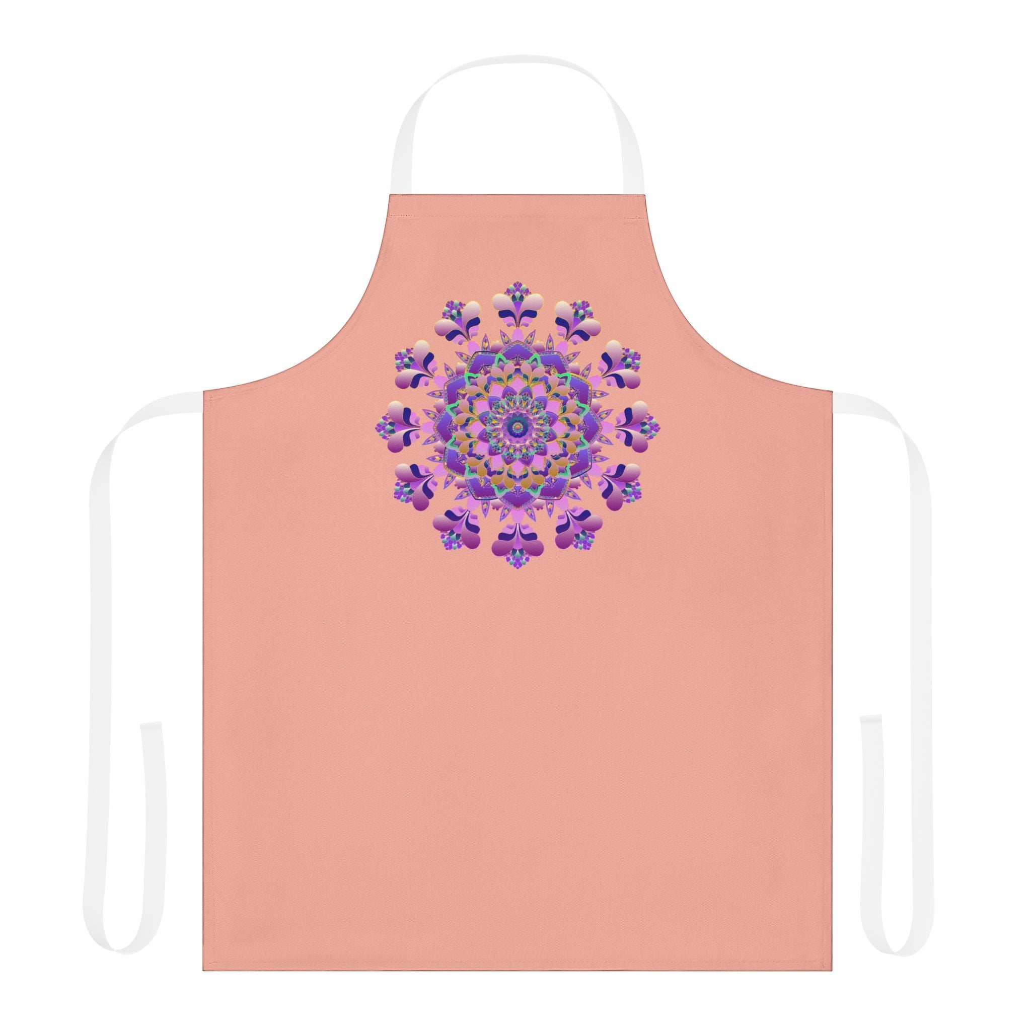 Mandala Art Apron - Apricot, Hand - Drawn All Over Prints - Blululi