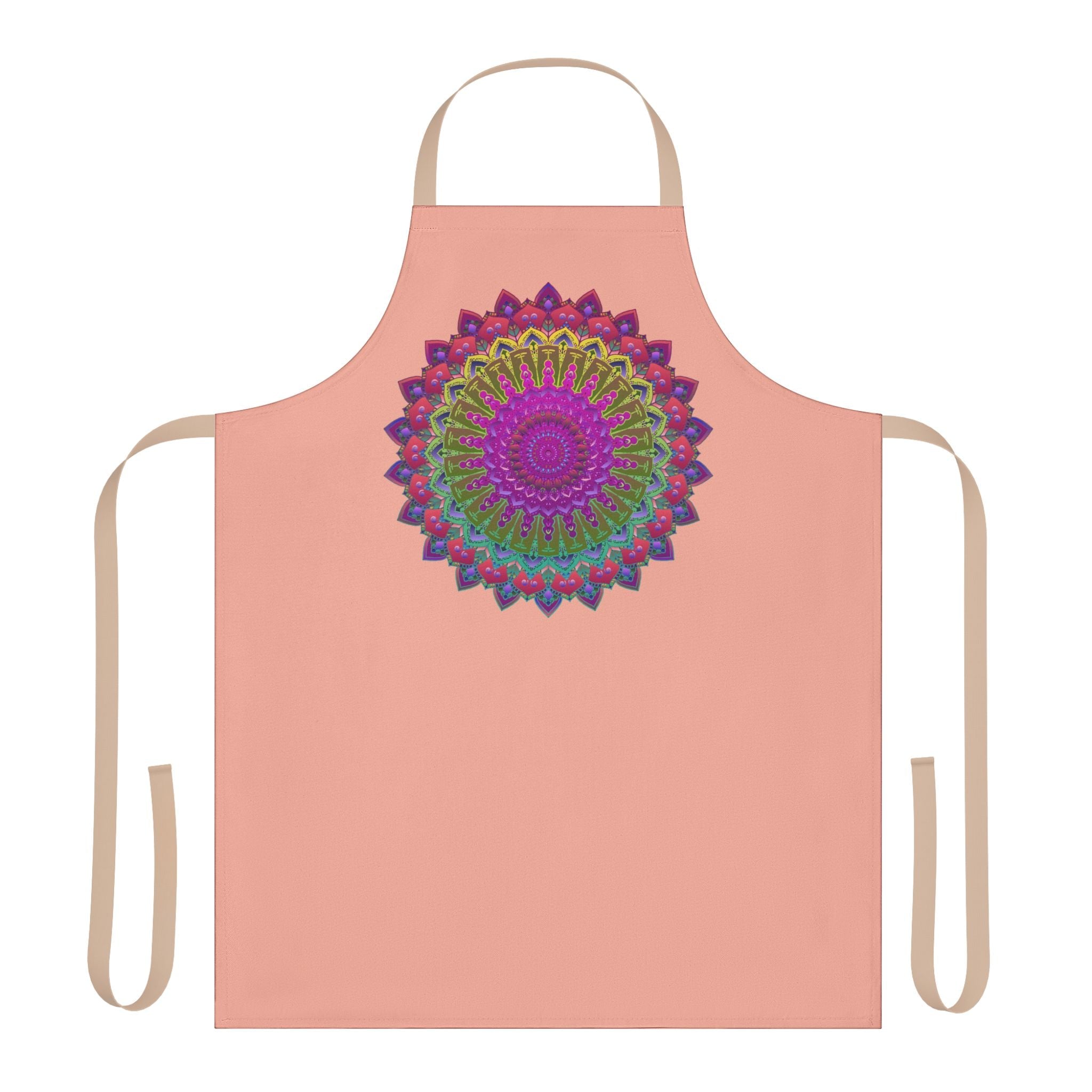 Mandala Art Apron - Apricot - Hand - Drawn All Over Prints - Blululi