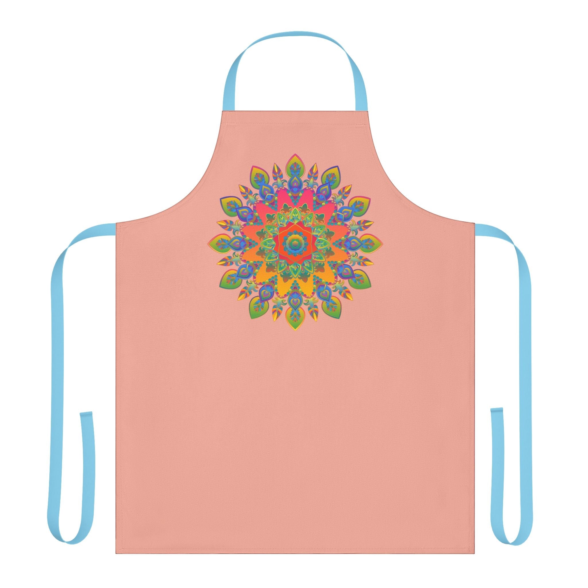 Mandala Art Apron - Apricot, Hand - Drawn Design All Over Prints - Blululi