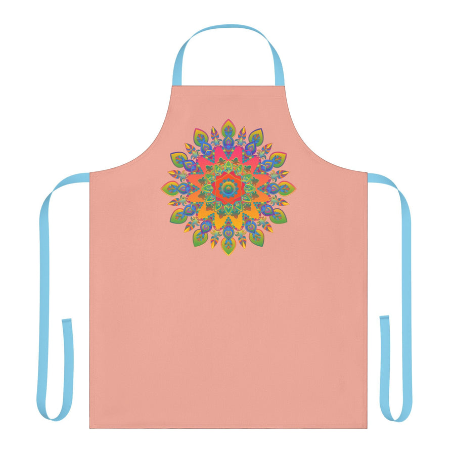 Mandala Art Apron - Apricot, Hand - Drawn Design All Over Prints - Blululi