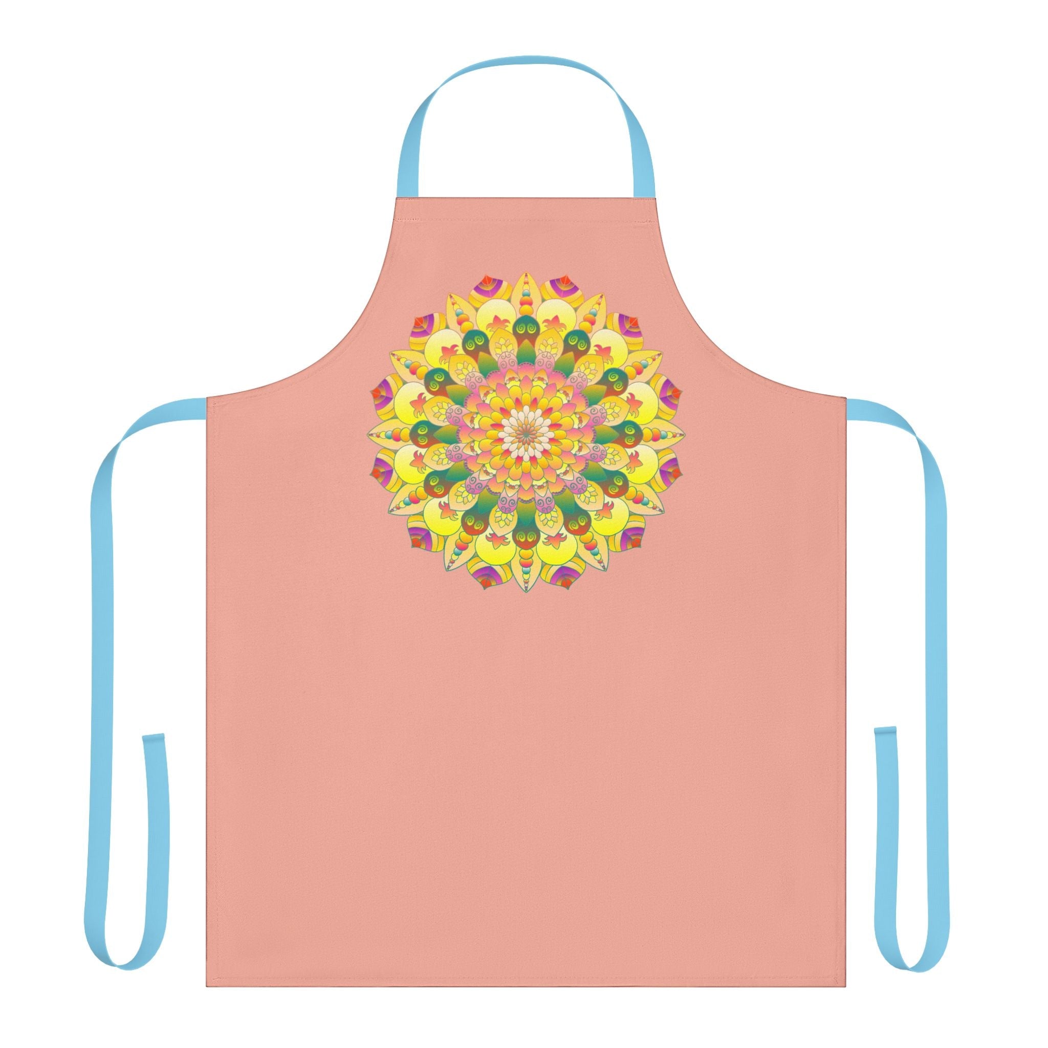 Mandala Art Apron - Apricot - Hand - Drawn Design All Over Prints - Blululi