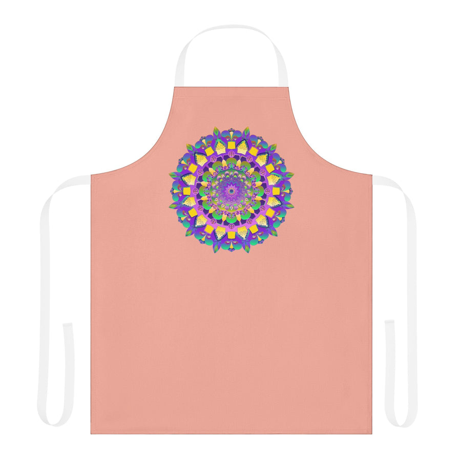 Mandala Art Apron - Apricot & Purple All Over Prints - Blululi