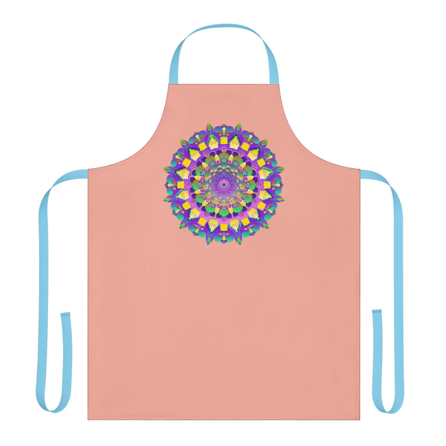 Mandala Art Apron - Apricot & Purple All Over Prints - Blululi