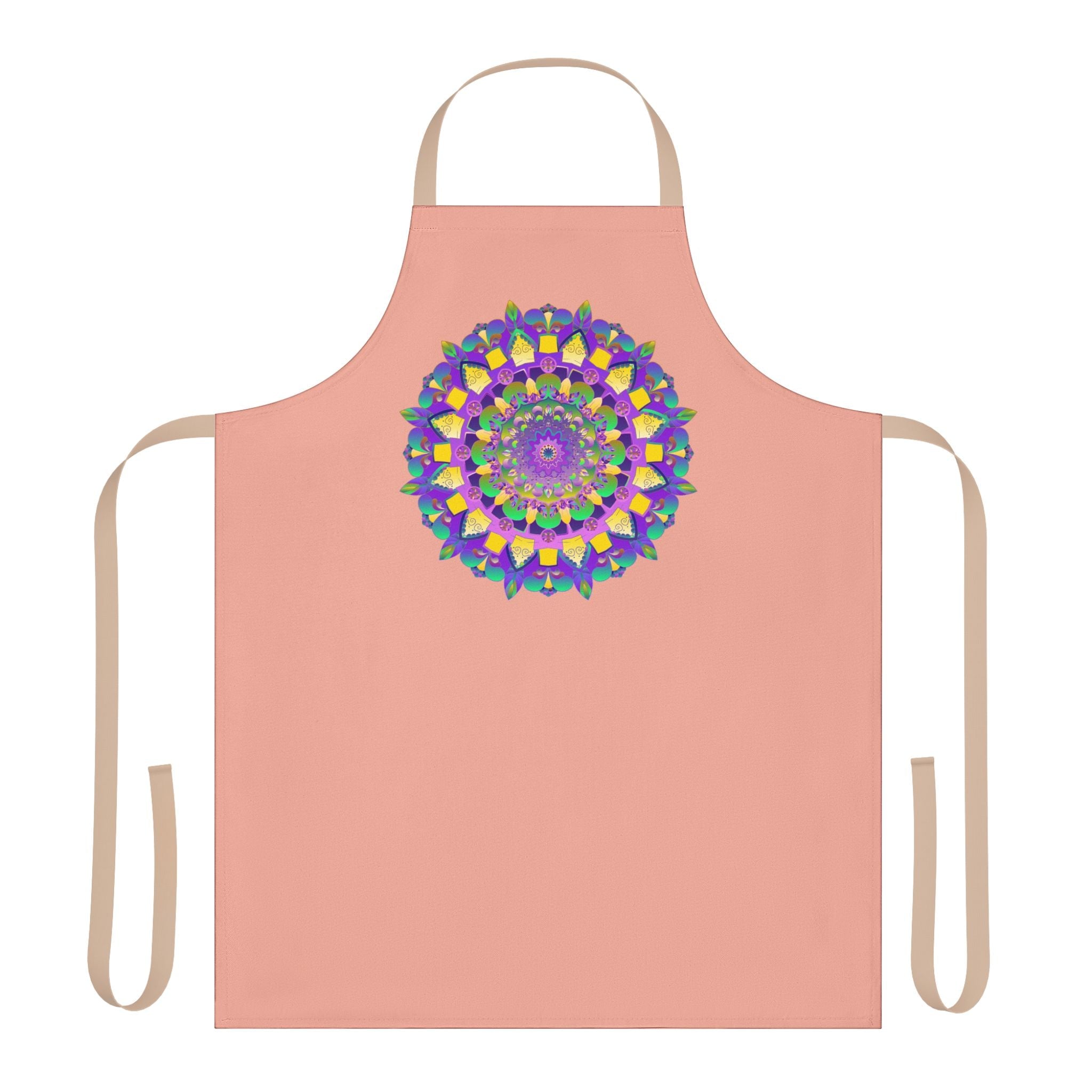 Mandala Art Apron - Apricot & Purple All Over Prints - Blululi