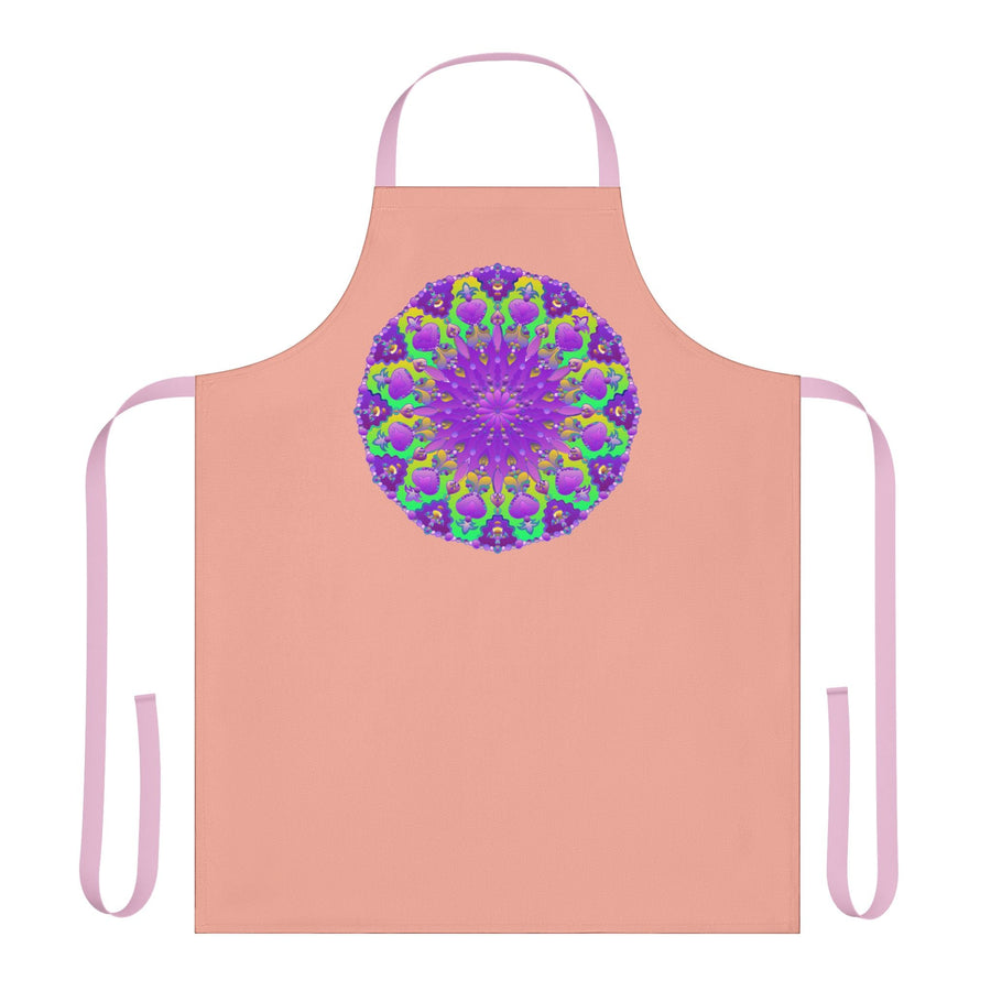Mandala Art Apron - Apricot & Purple All Over Prints - Blululi