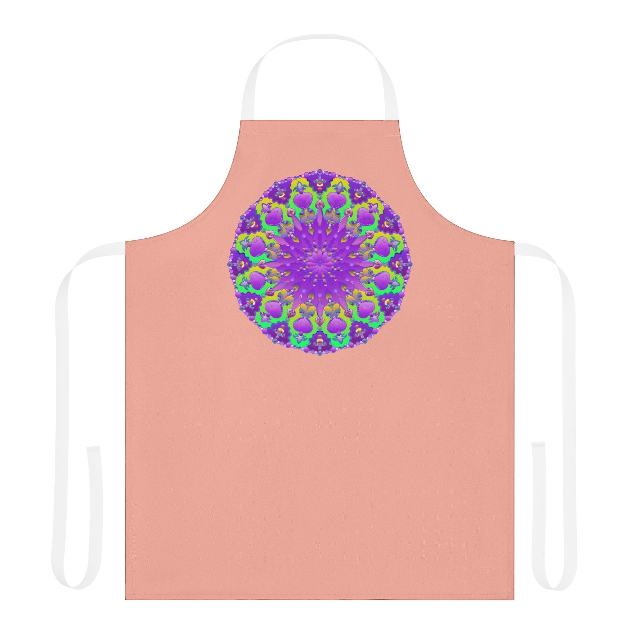 Mandala Art Apron - Apricot & Purple All Over Prints - Blululi