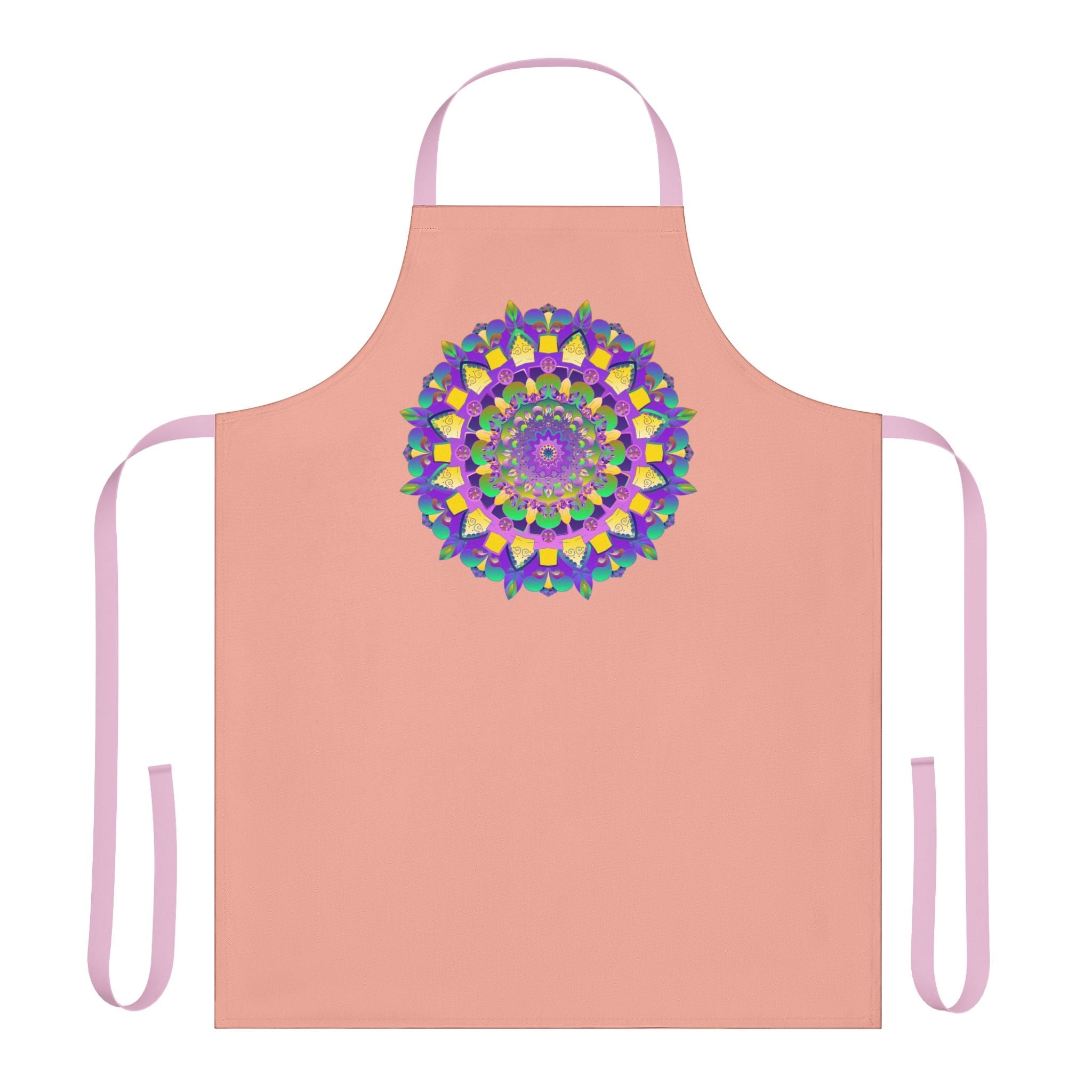 Mandala Art Apron - Apricot & Purple All Over Prints - Blululi