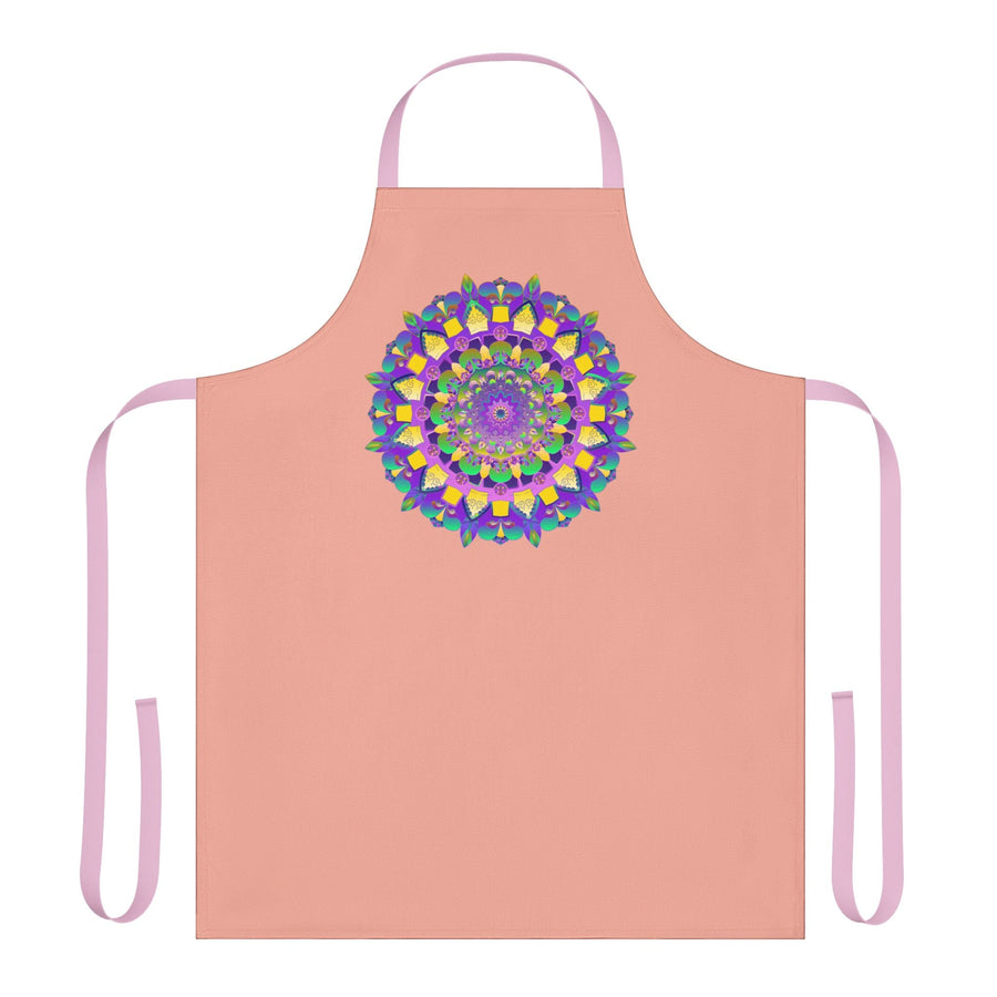 Mandala Art Apron - Apricot & Purple All Over Prints - Blululi