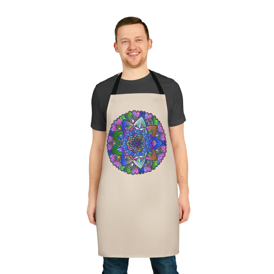 Mandala Art Apron - Beige, Hand - Drawn All Over Prints - Blululi