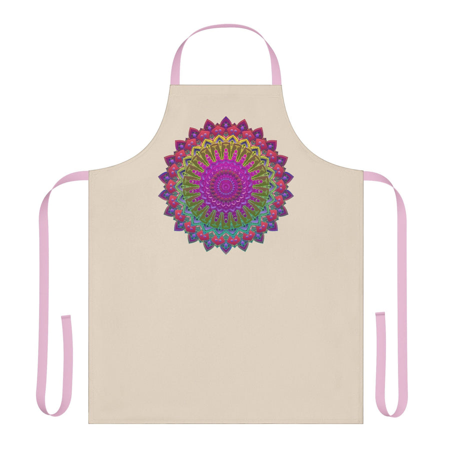 Mandala Art Apron - Beige - Hand Drawn All Over Prints - Blululi