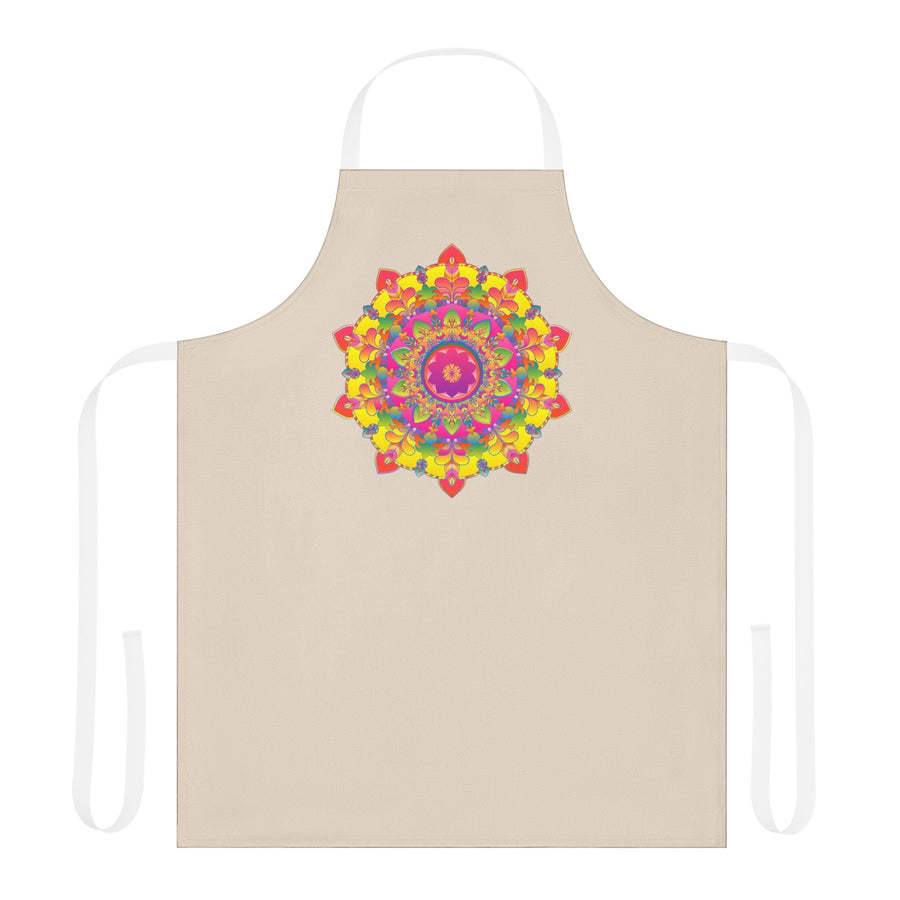 Mandala Art Apron - Colorful Floral Design All Over Prints - Blululi