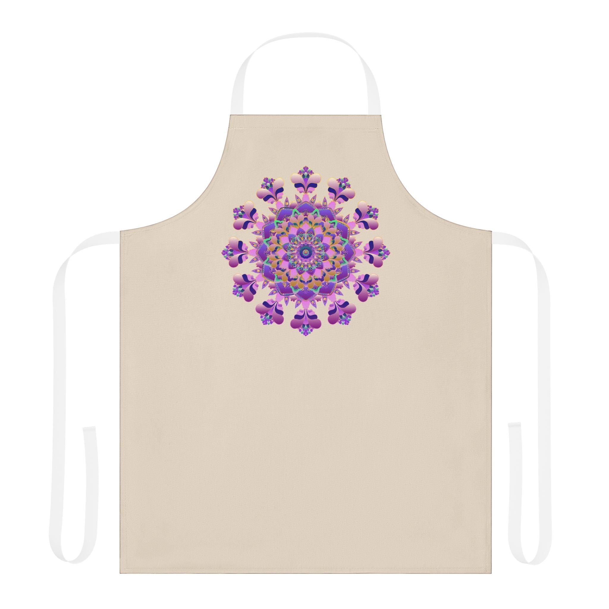 Mandala Art Apron - Hand Drawn Purple & Pink All Over Prints - Blululi