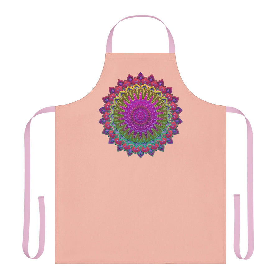 Mandala Art Apron - Peach & Black All Over Prints - Blululi