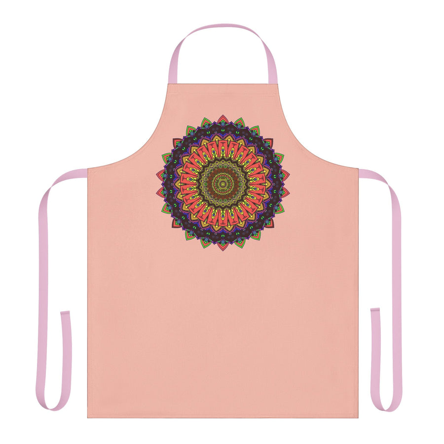 Mandala Art Apron - Peach & Black All Over Prints - Blululi