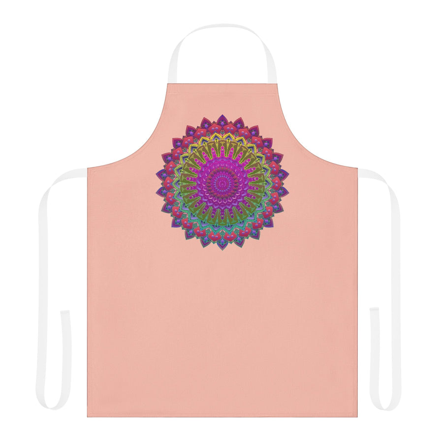 Mandala Art Apron - Peach & Black All Over Prints - Blululi