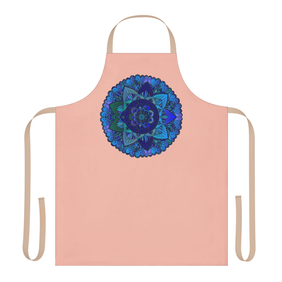 Mandala Art Apron - Peach, Blue & Purple All Over Prints - Blululi