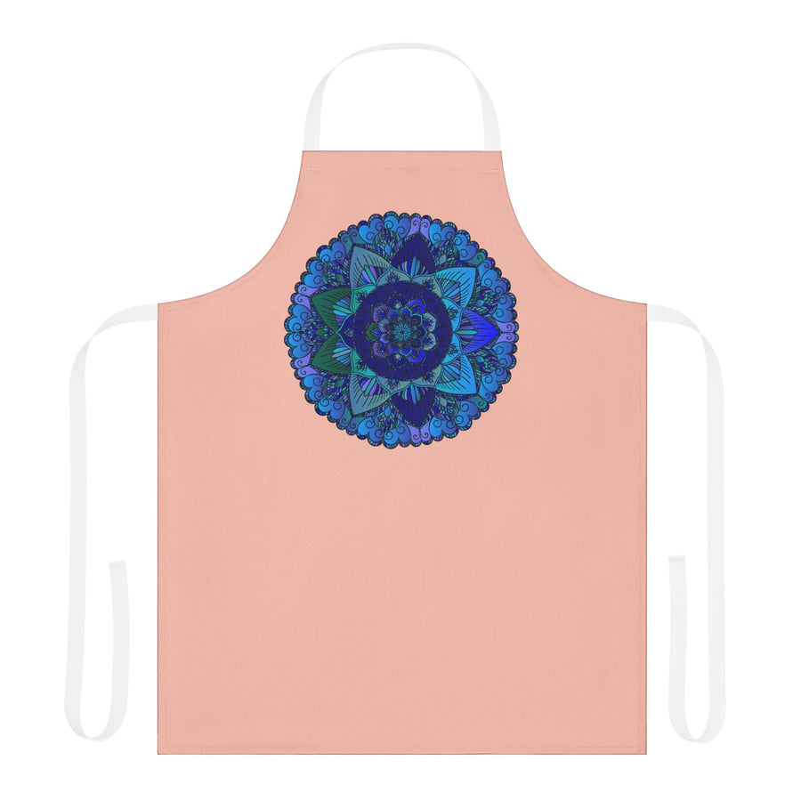 Mandala Art Apron - Peach, Blue & Purple All Over Prints - Blululi